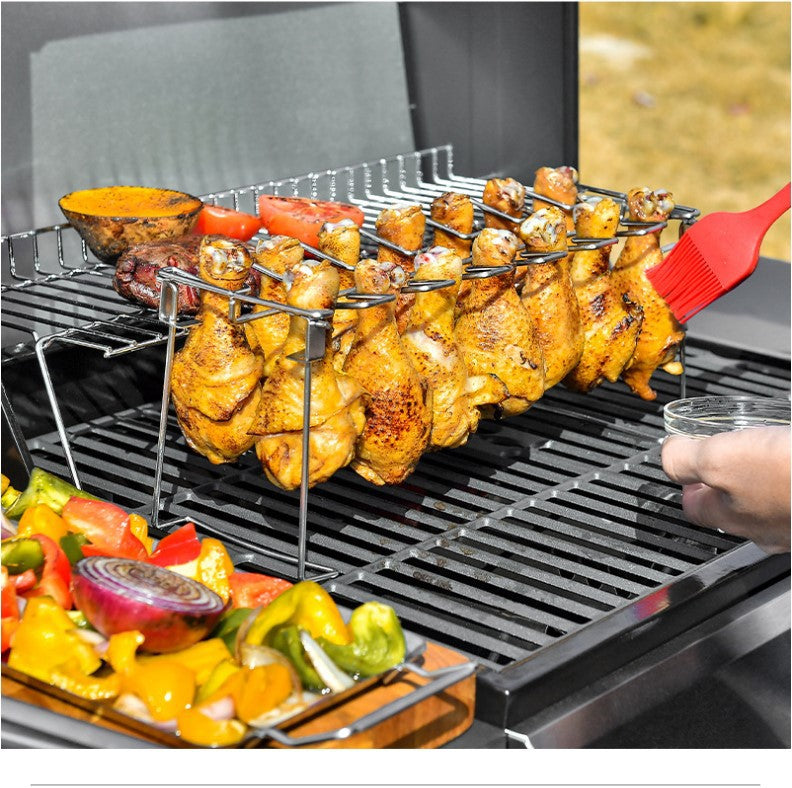 Grille portable  14 clips en Fente En Acier Inoxydable pour BBQ 2
