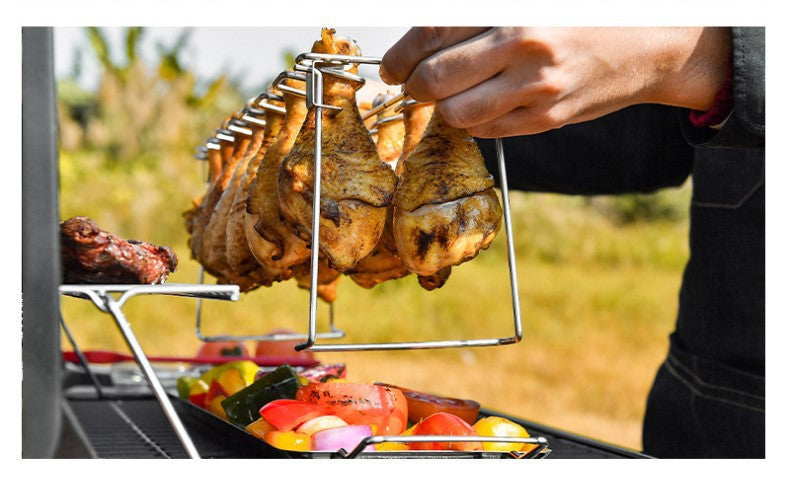 Grille portable  14 clips en Fente En Acier Inoxydable pour BBQ 5