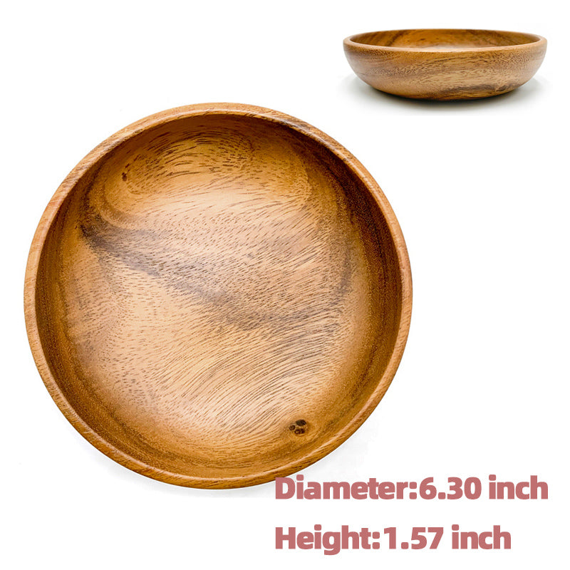 Ensemble de plat et assiette en bois d'acacia 5