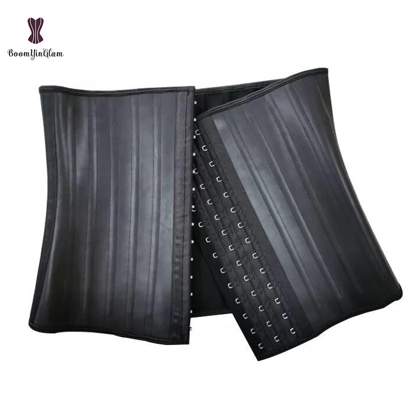 Corset brillant en coton et latex (L, Black)