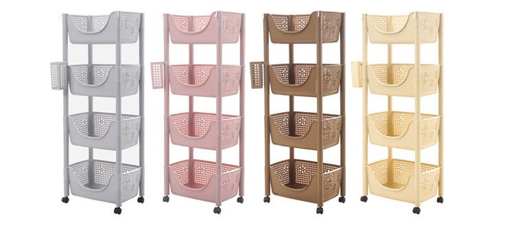 Étagère de rangement (4 floors, Pink)